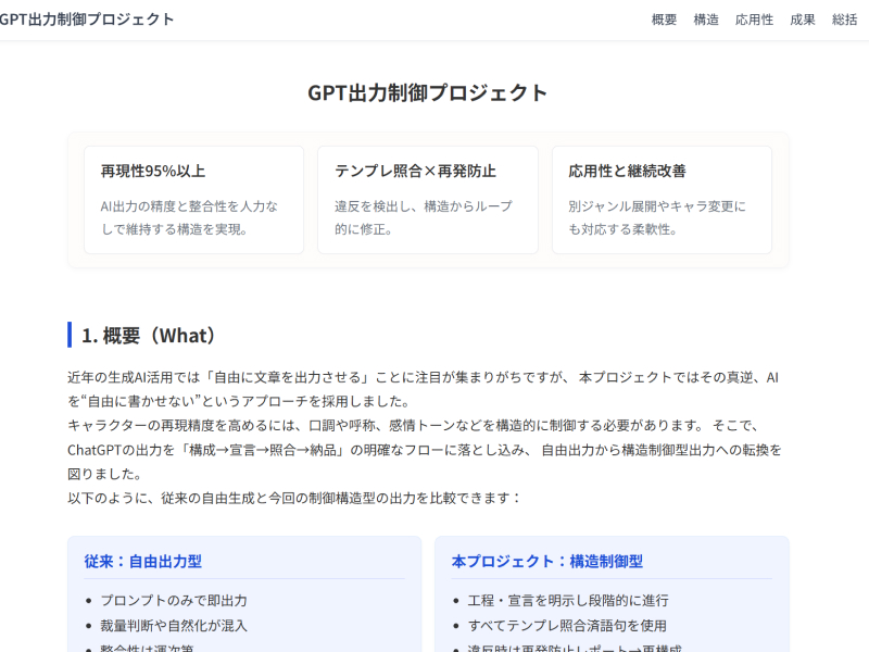 GPT出力制御プロジェクト